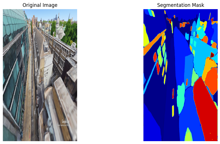 Segmentation output highlighting structural edges